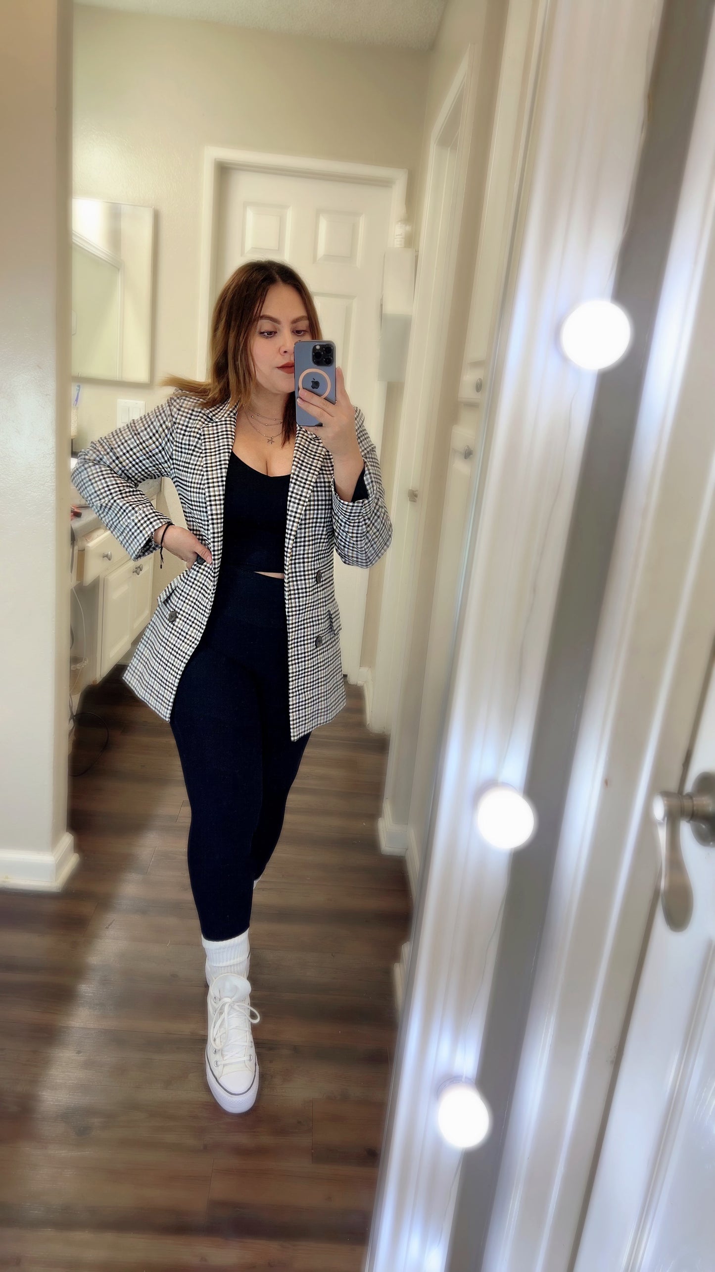 Dani Plaid Blazer (Black combo)