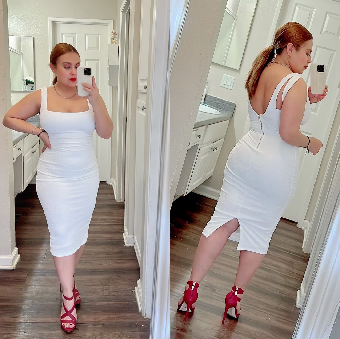 Santa Midi Dress (White)